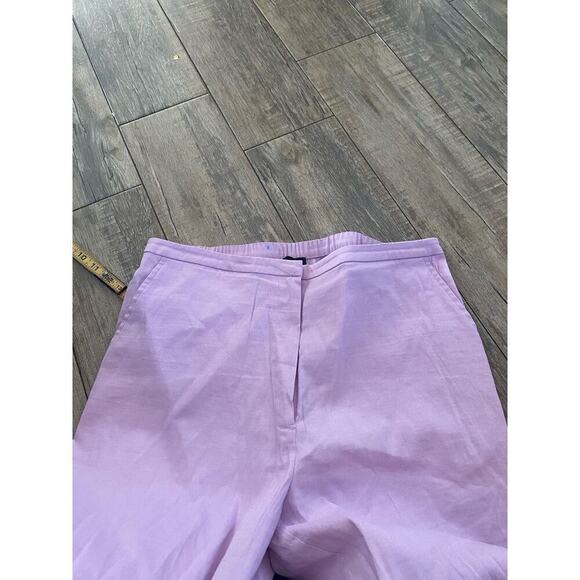 Eileen Fisher Women's Pink Linen Wide-Leg Pant Size Medium - Picture 2 of 4